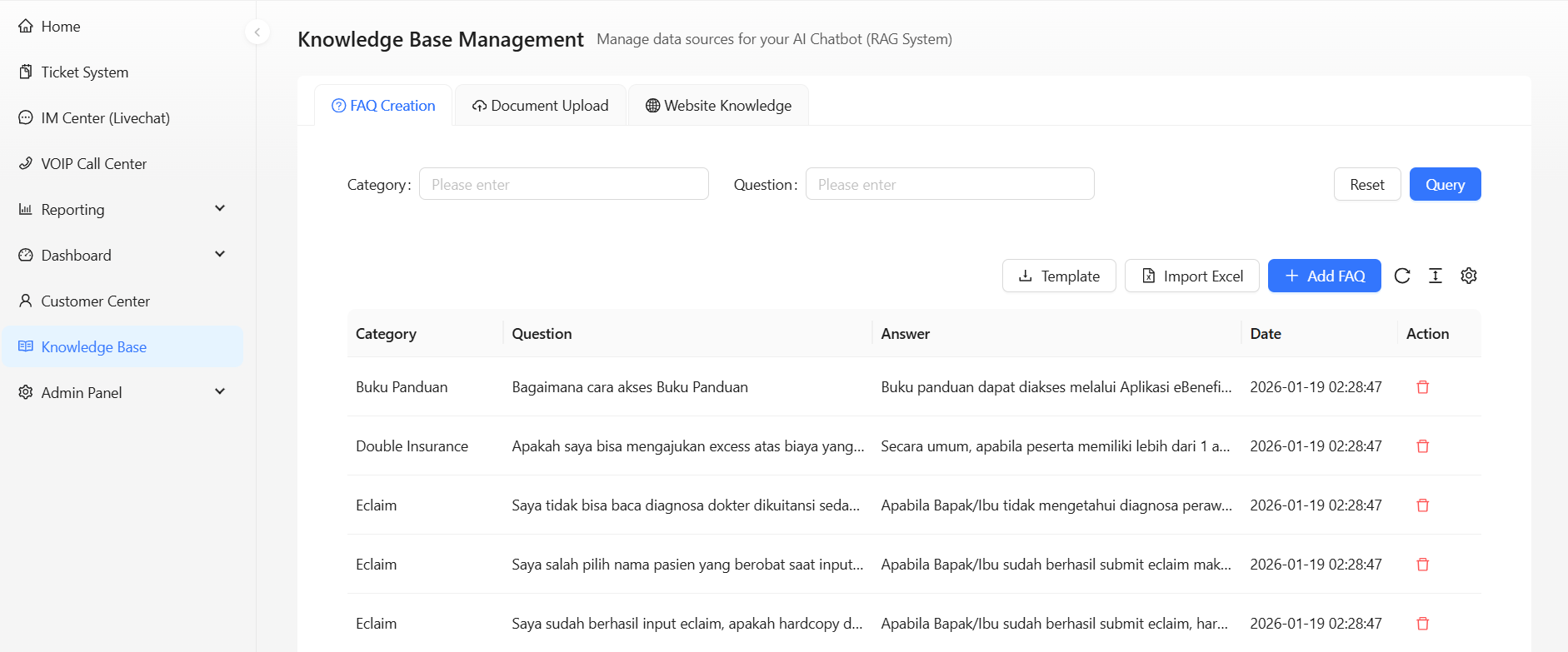 Knowledge Base Interface